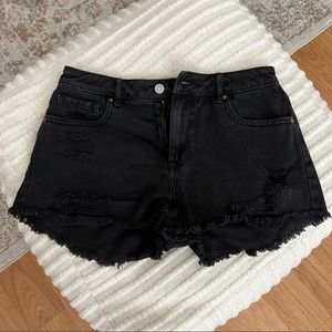 PacSun black denim shorts